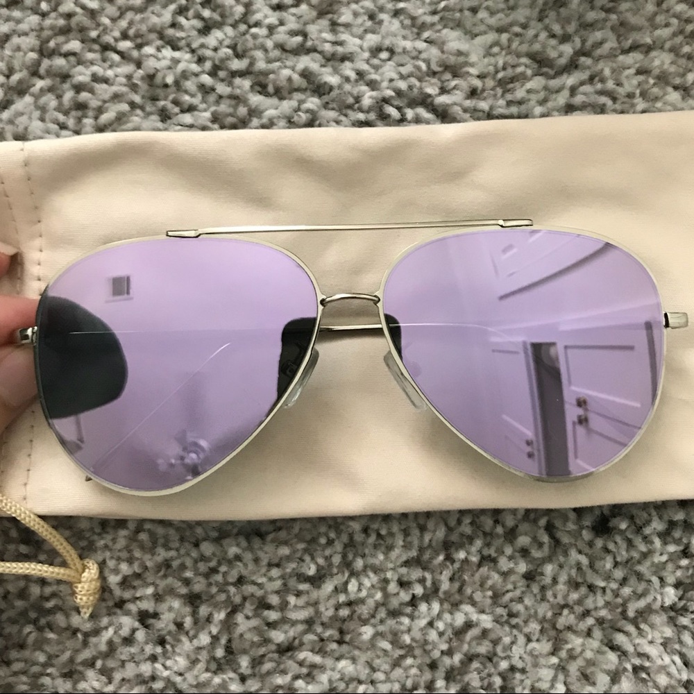 Purple Mirrored Aviators Sunglasses